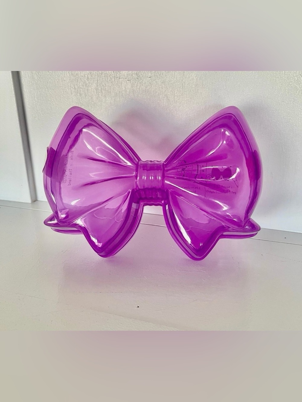 2 purple bow storage containers 9"
